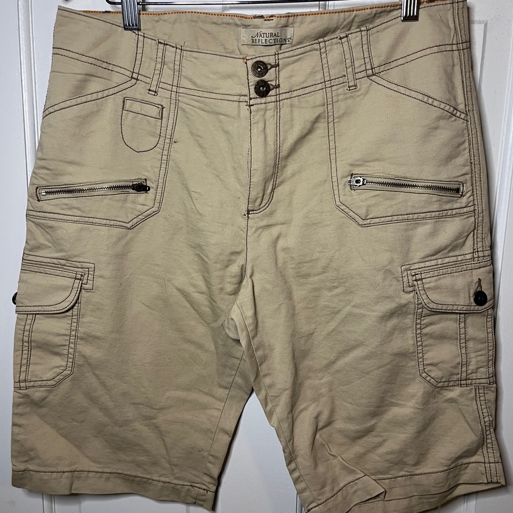 Natural Reflections Beige Cargo Shorts